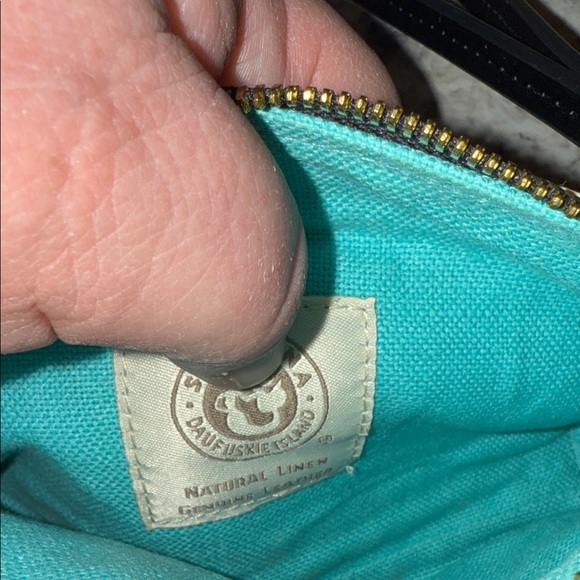 Spartina 449 Linen and Leather Wristlet - Picture 4 of 6